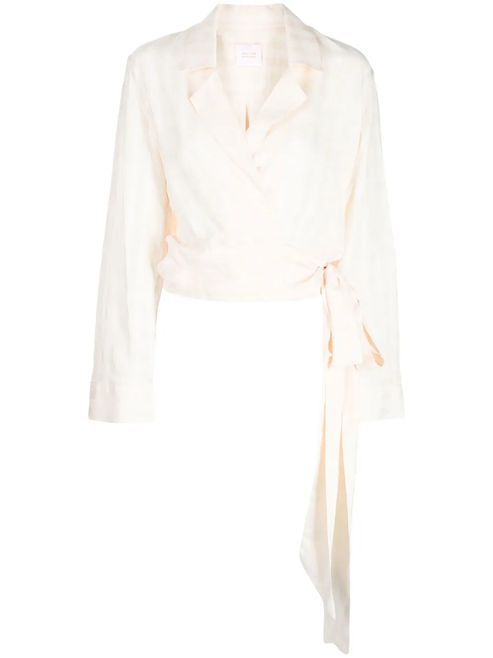 

Galvan check-print tied-waist shirt - White