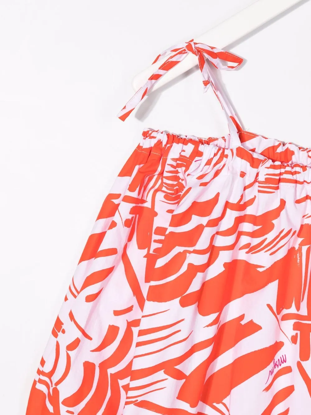  Msgm Kids Kleid Mit Grafischem Print   Rot 