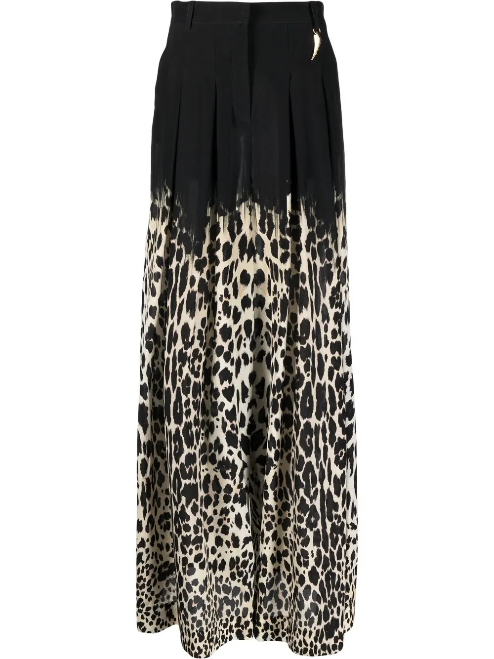 high-waisted leopard-print trousers