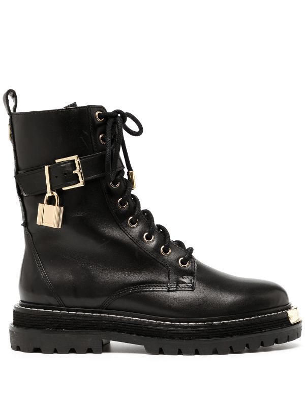 Farfetch Schuhe Stiefel Leather lace-up boots 