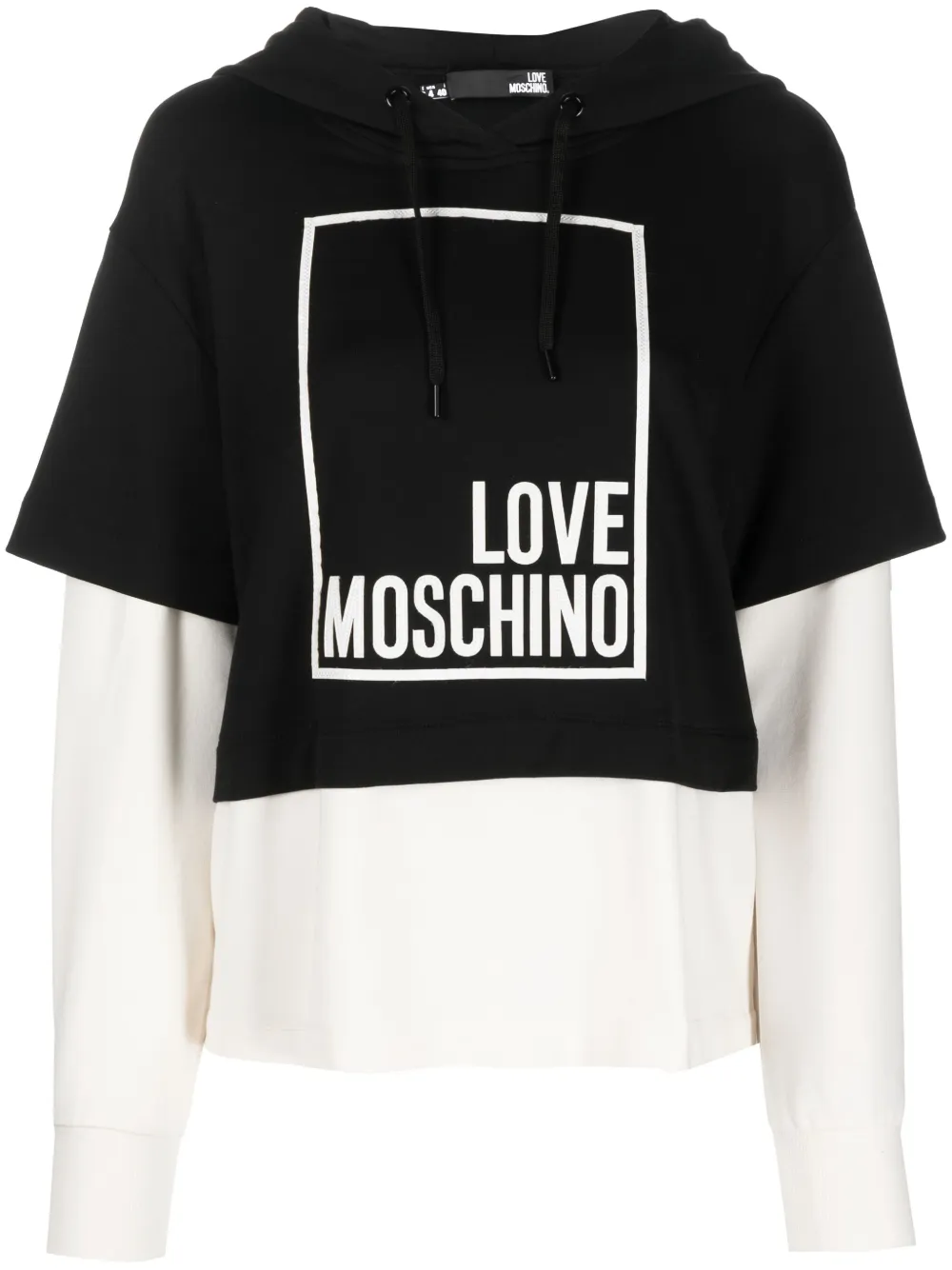 

Love Moschino layered logo-print hoodie - Black