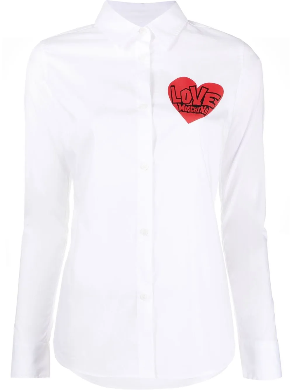 

Love Moschino camisa con estampado de corazones - Blanco