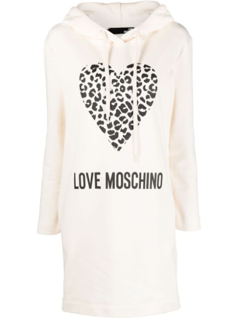 Love Moschino logo-print hooded dress Women