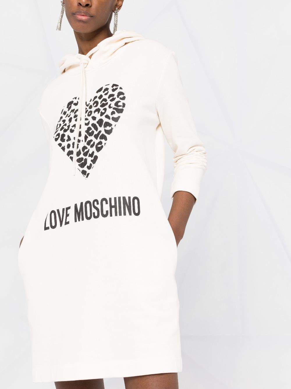 Love Moschino logo-print hooded dress Women