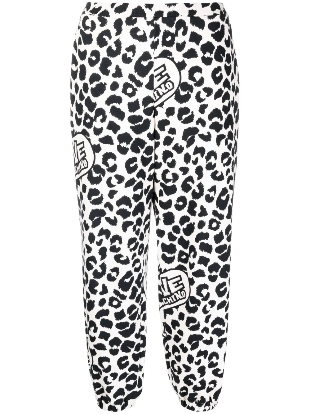 

Love Moschino animal-print elasticated-waist straight trousers - White