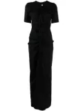 Christopher Esber ruched panelled T-shirt dress - Black