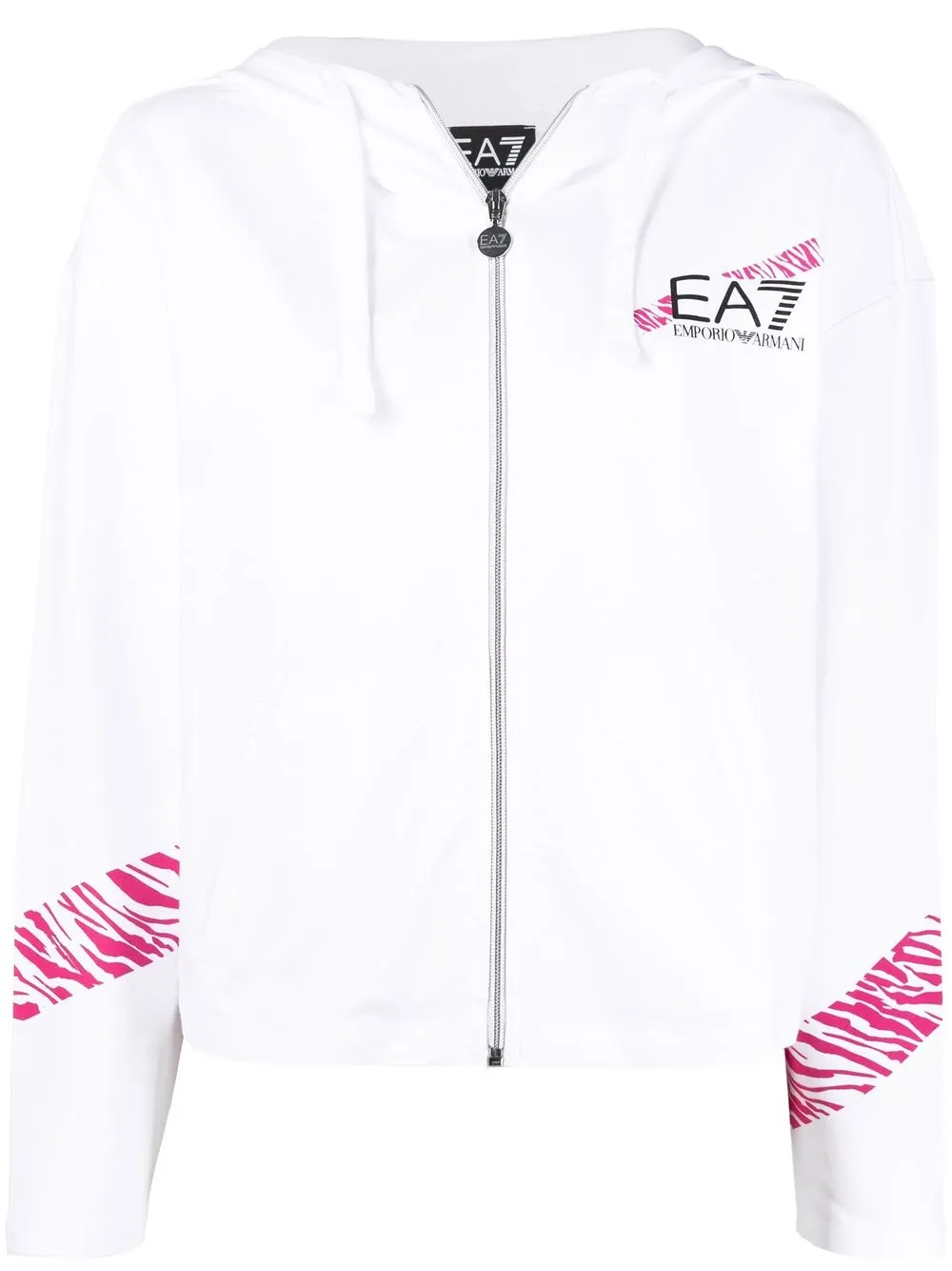

Ea7 Emporio Armani hoodie con estampado de tigre - Blanco