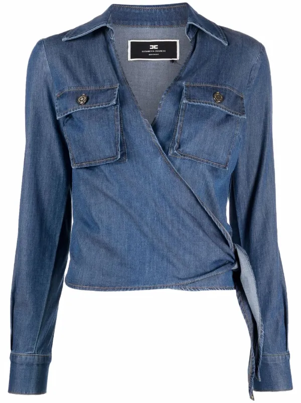 Elisabetta Franchi Belted Denim Shirt 