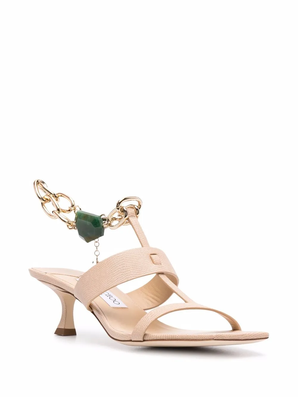 Jimmy Choo Reed 50mm ankle-chain sandals Neutrals