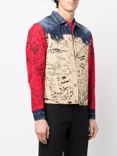 graffiti-print denim jacket | Dsquared2 