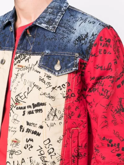 graffiti-print denim jacket | Dsquared2 