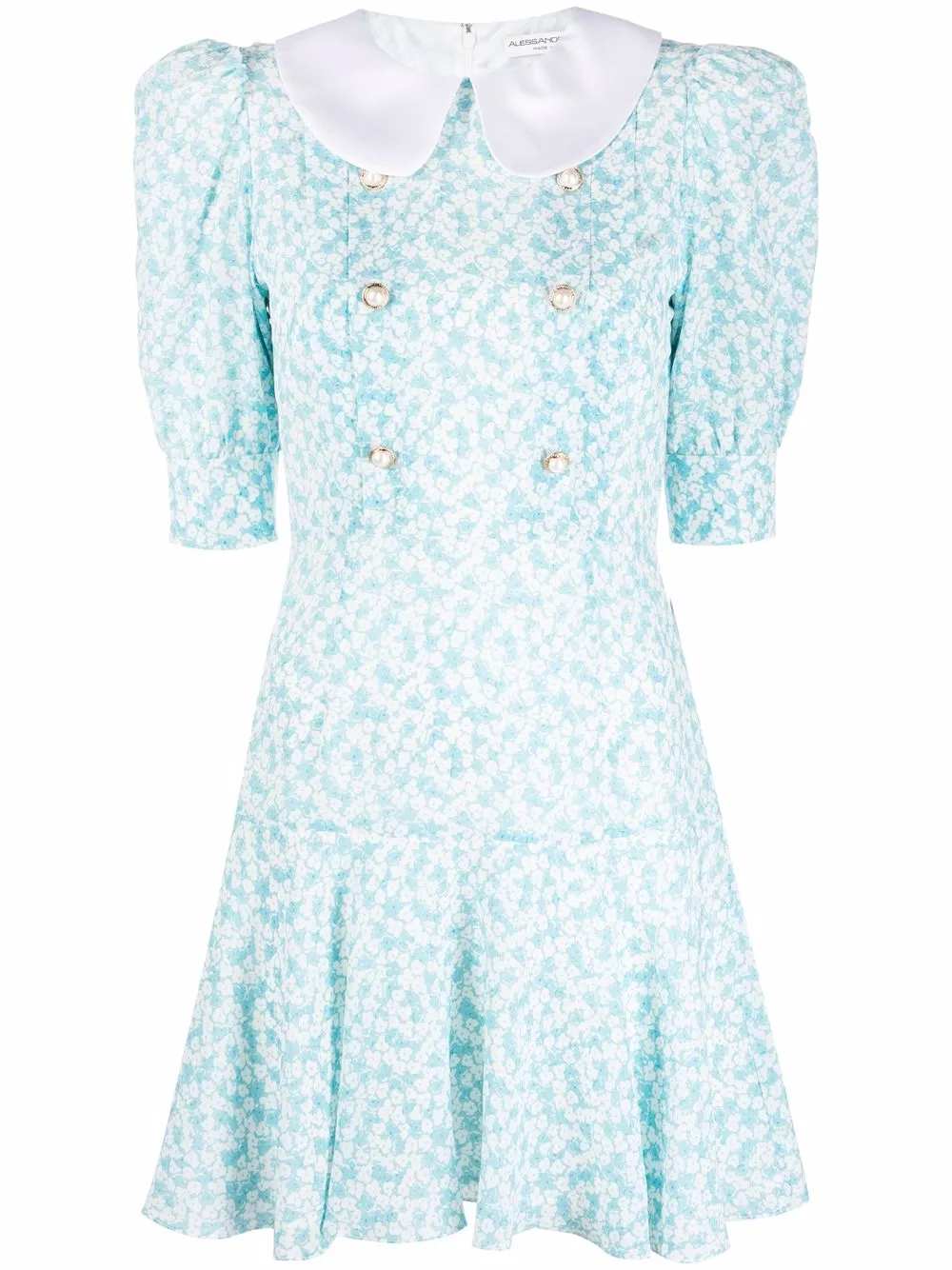 

Alessandra Rich floral-print silk dress - Blue