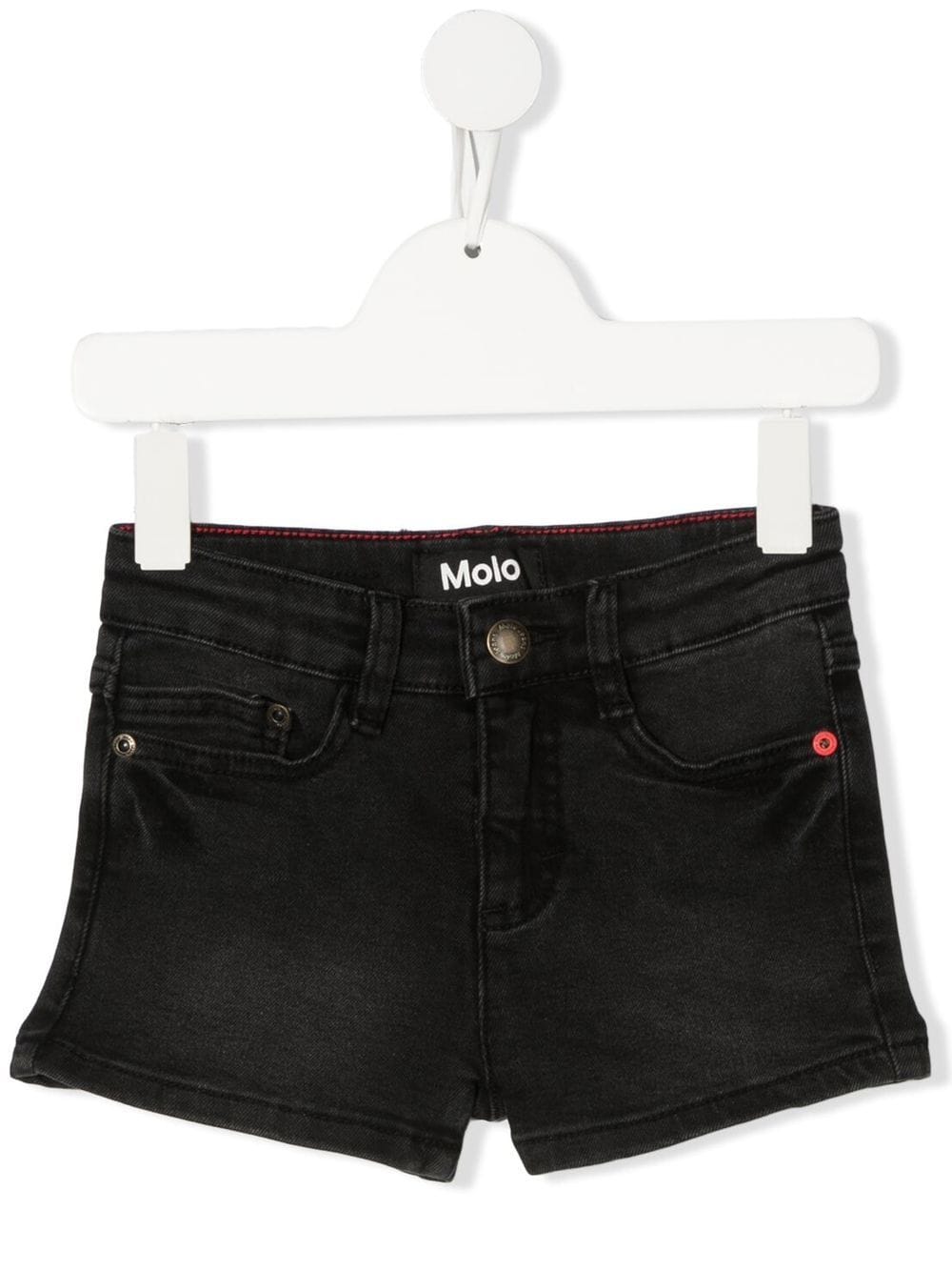 Molo Kids' Alisha Five-pocket Denim Shorts In Black