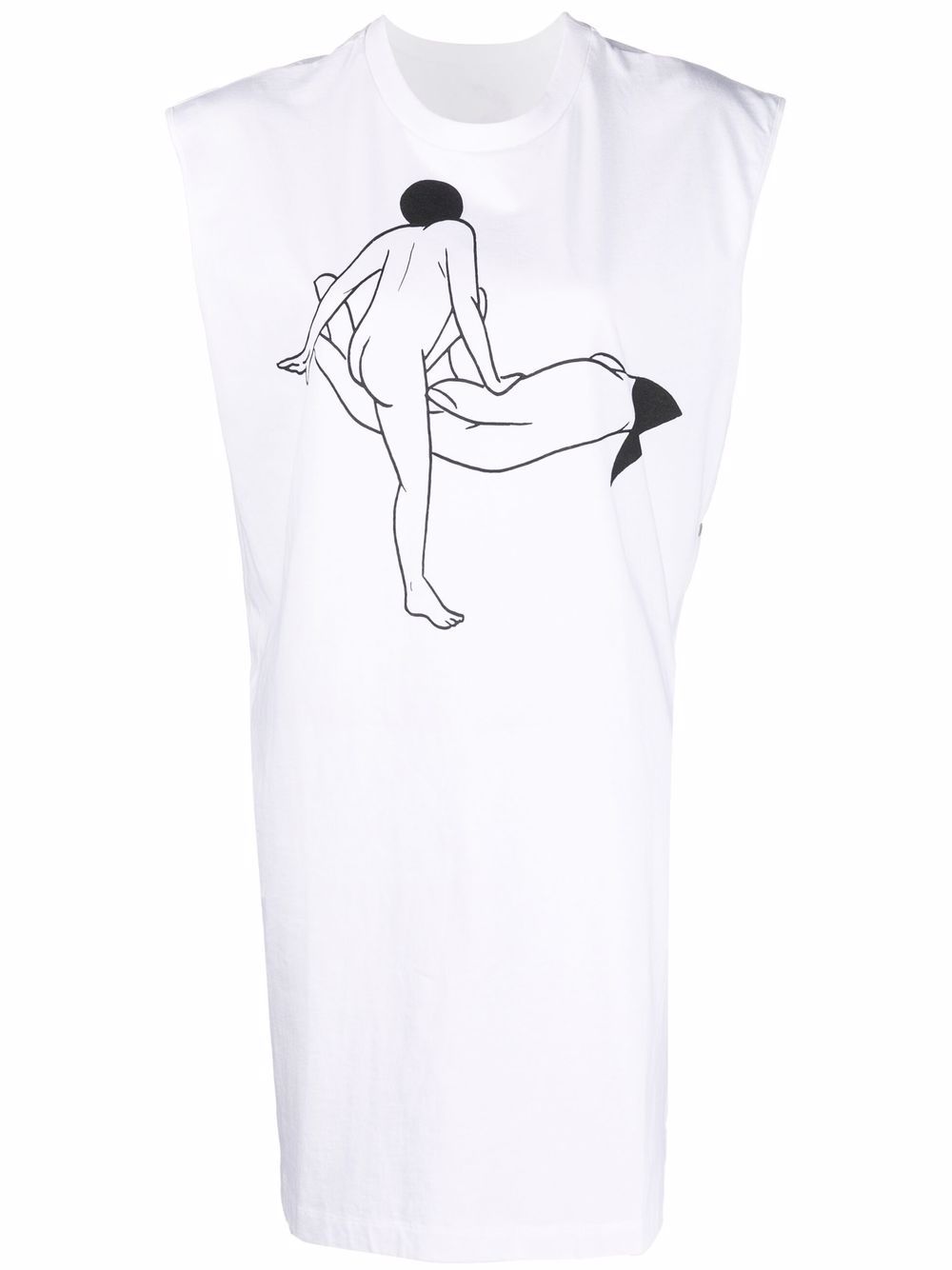 LEMAIRE x Tomaga printed sleeveless T-shirt dress - White