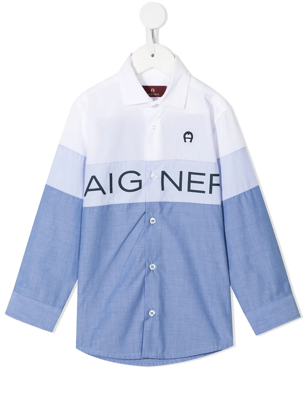 

Aigner Kids camisa con diseño de dos tonos - Azul