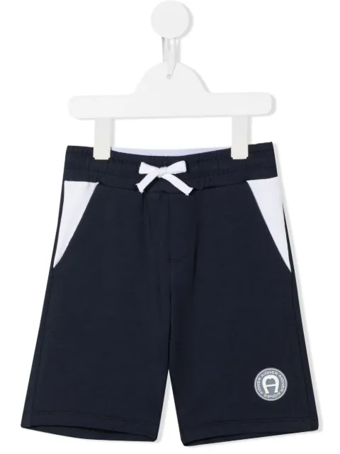 Aigner Kids logo-patch cotton shorts 