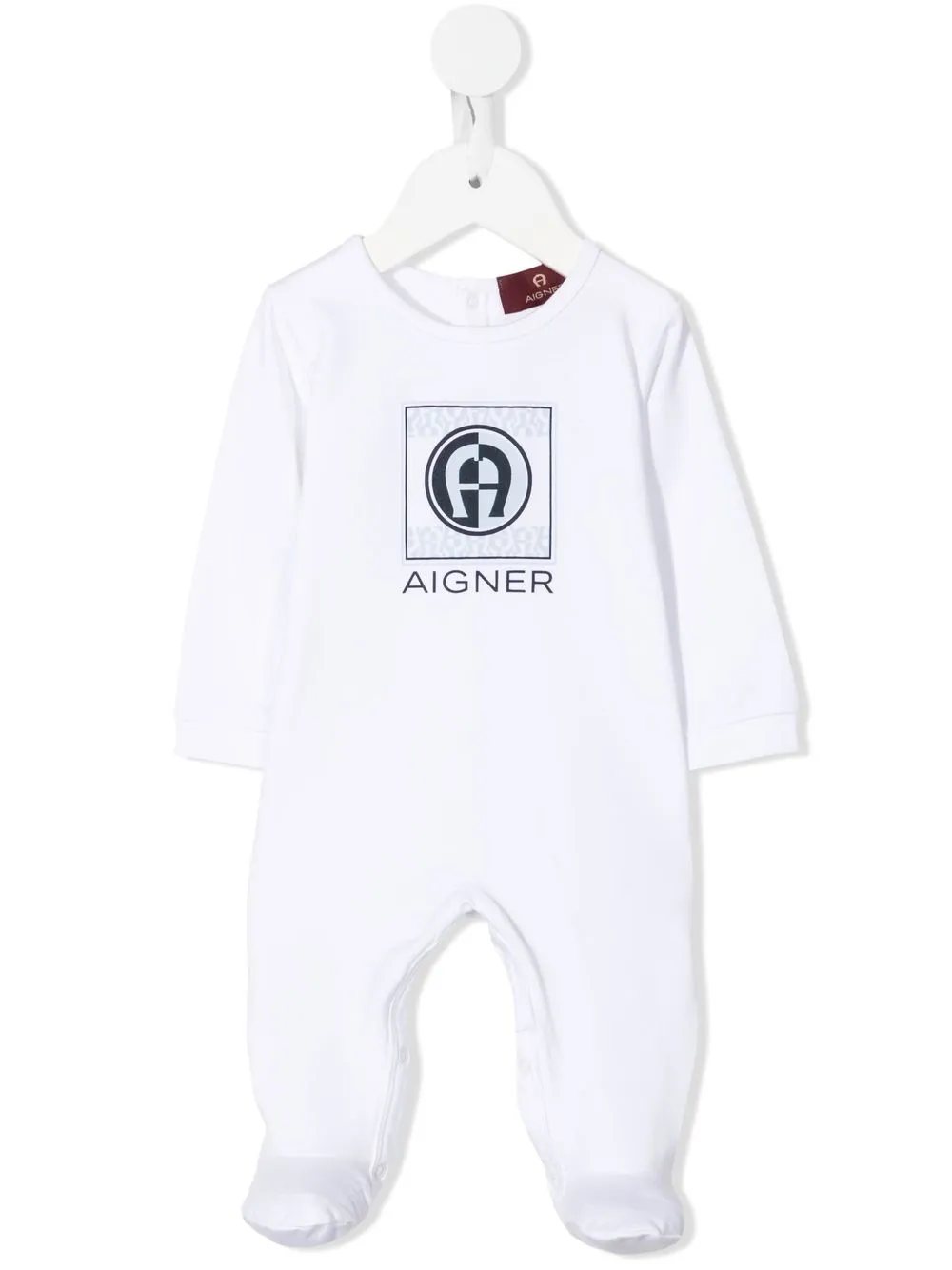 Aigner Babies' Two-tone Logo Print Pyjamas In White