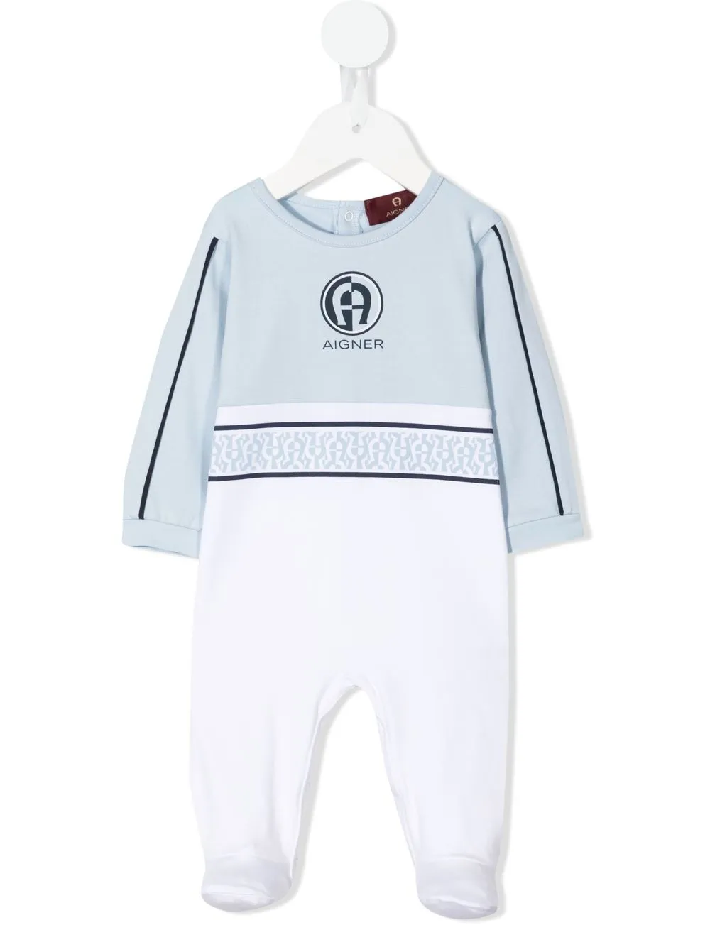Aigner Babies' Logo-print Cotton Pyjamas In Blue