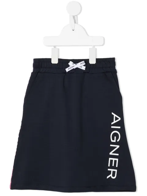 Aigner Kids logo print skirt