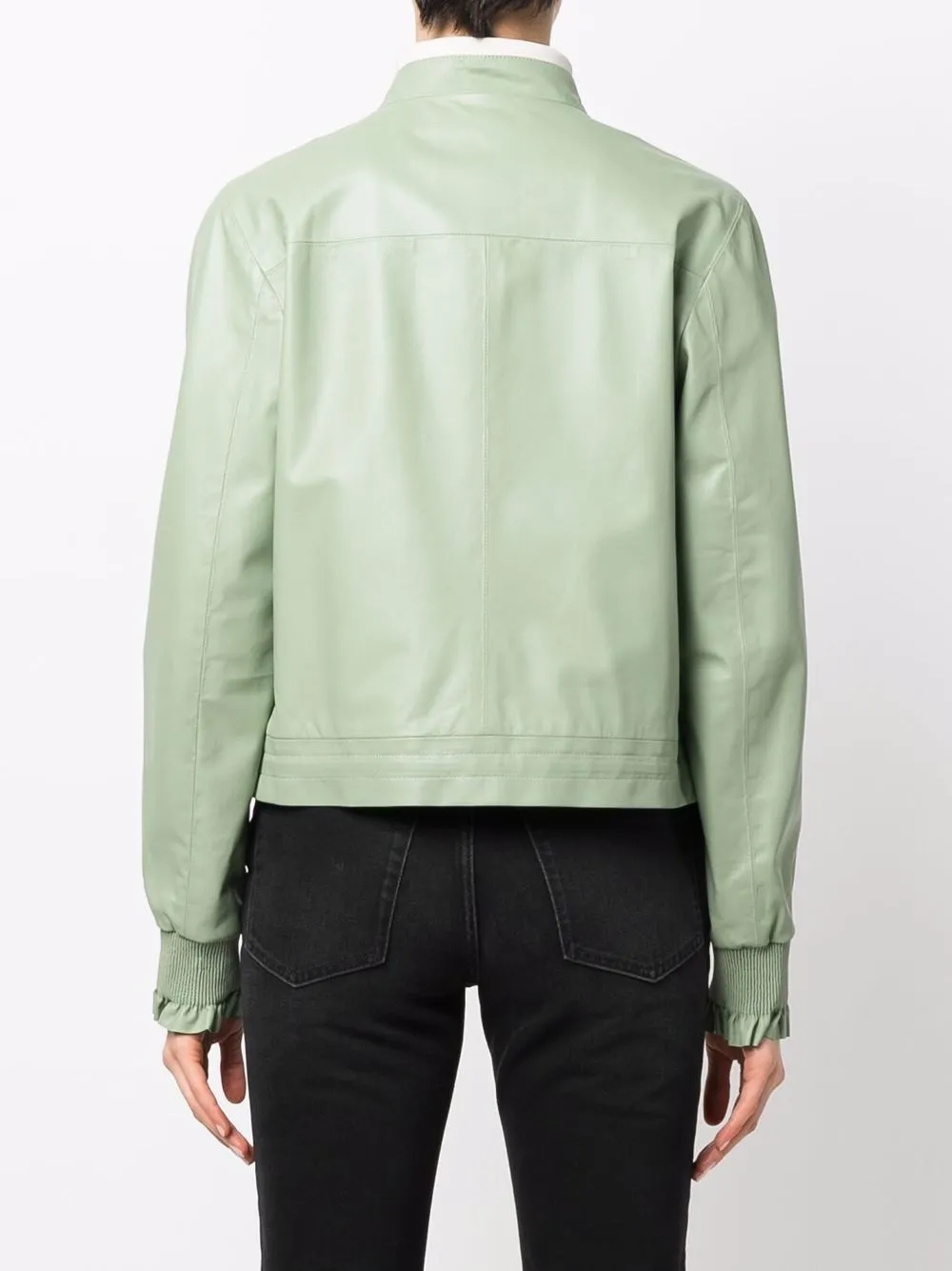mint leather jacket