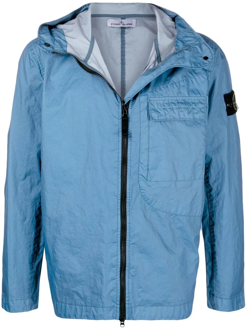 

Stone Island Compass badge hooded windbreaker - Blue