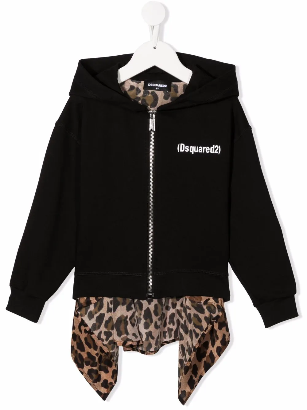 

Dsquared2 Kids hoodie asimétrica con cierre - Negro