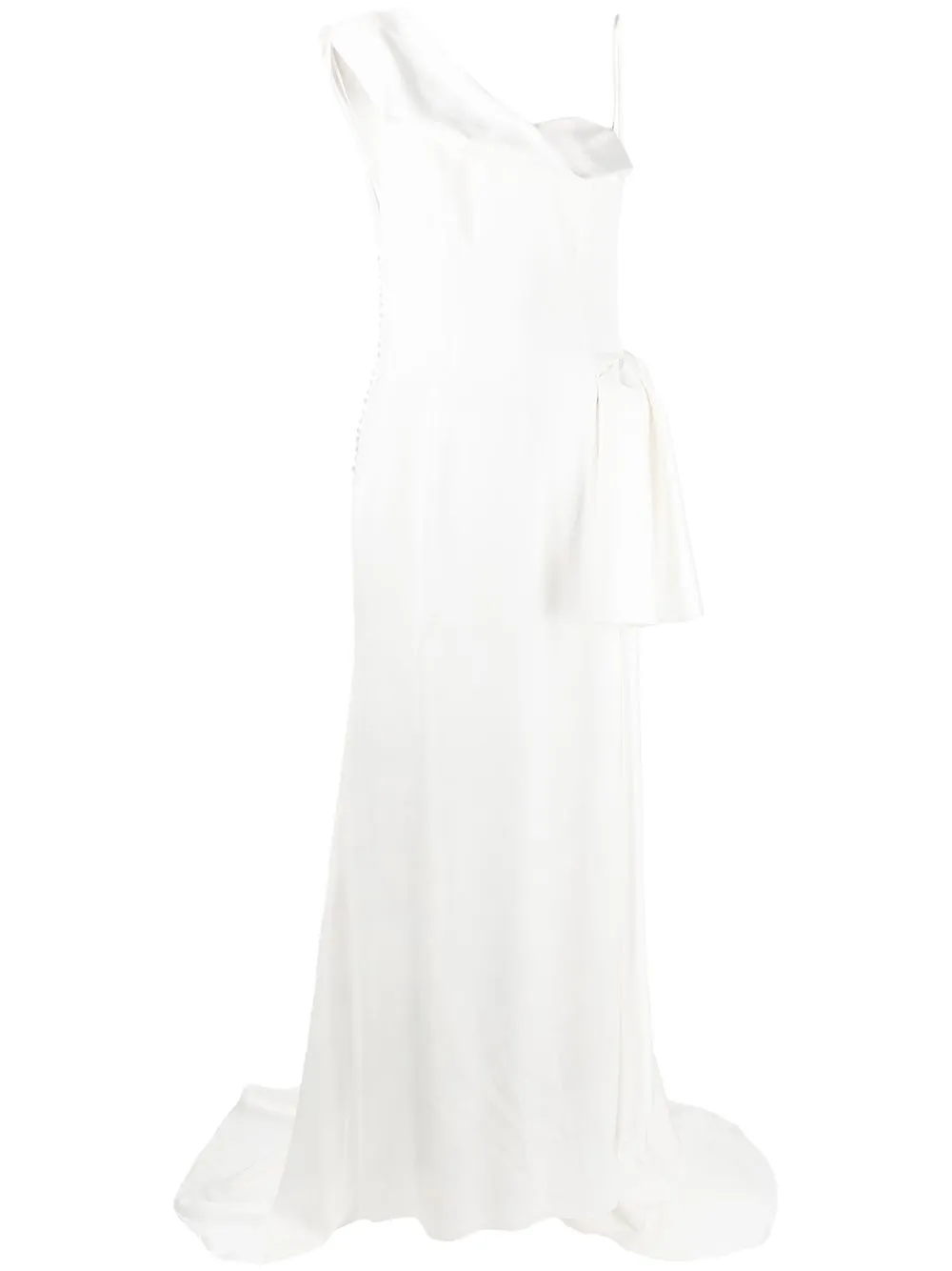 

Parlor asymmetric draped gown - White