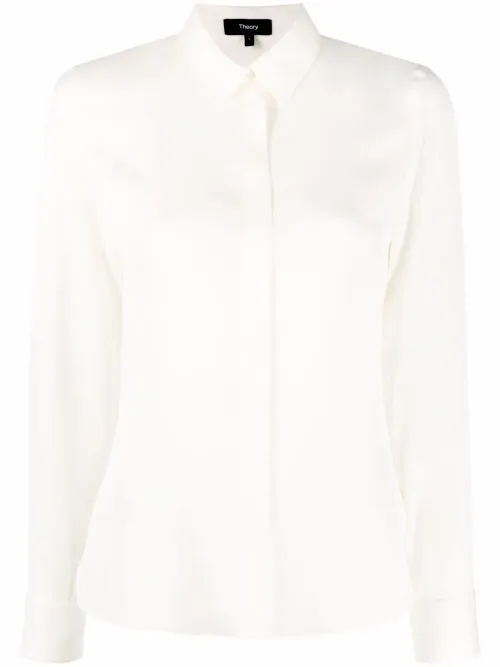 Chemise en soie à manches longues - Theory - Modalova