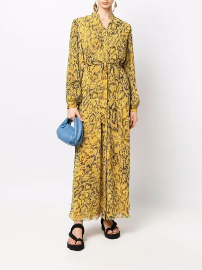 belted snake-print maxi dress | DVF 