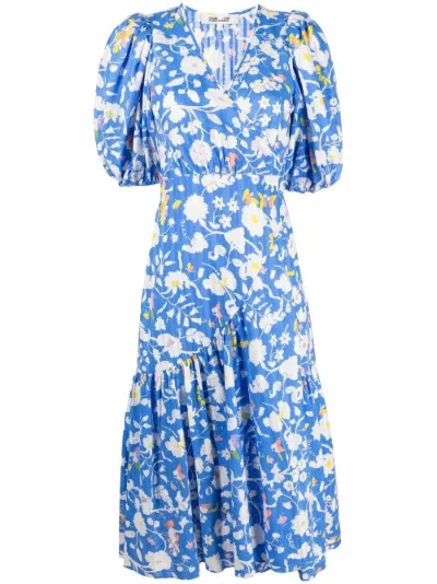 floral-print cotton midi dress | DVF 