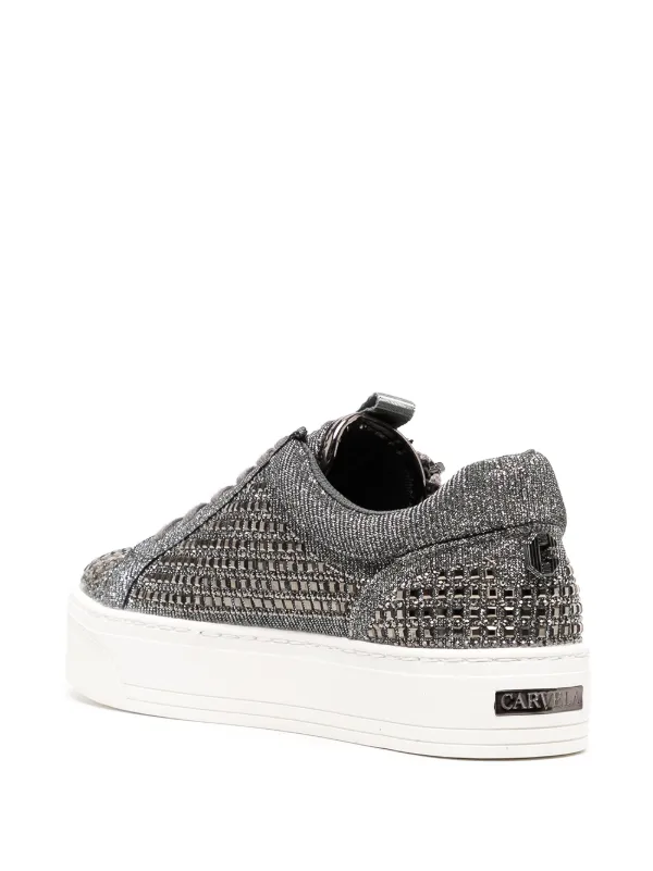 carvela silver trainers