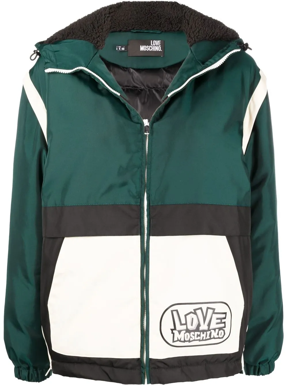 

Love Moschino chamarra capitonada con logo estampado - Verde