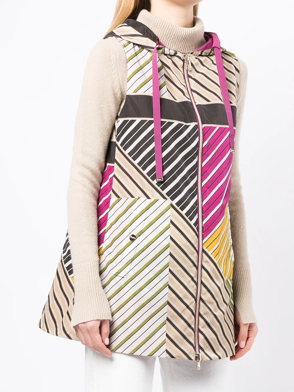 Herno Gilet met geometrische streep Veelkleurig