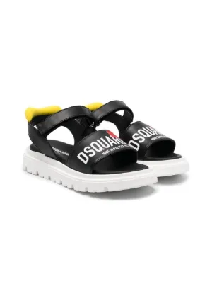 Dsquared2 kids logo-print touch-strap sandals - nero. bambino farfetch -  Stileo.it