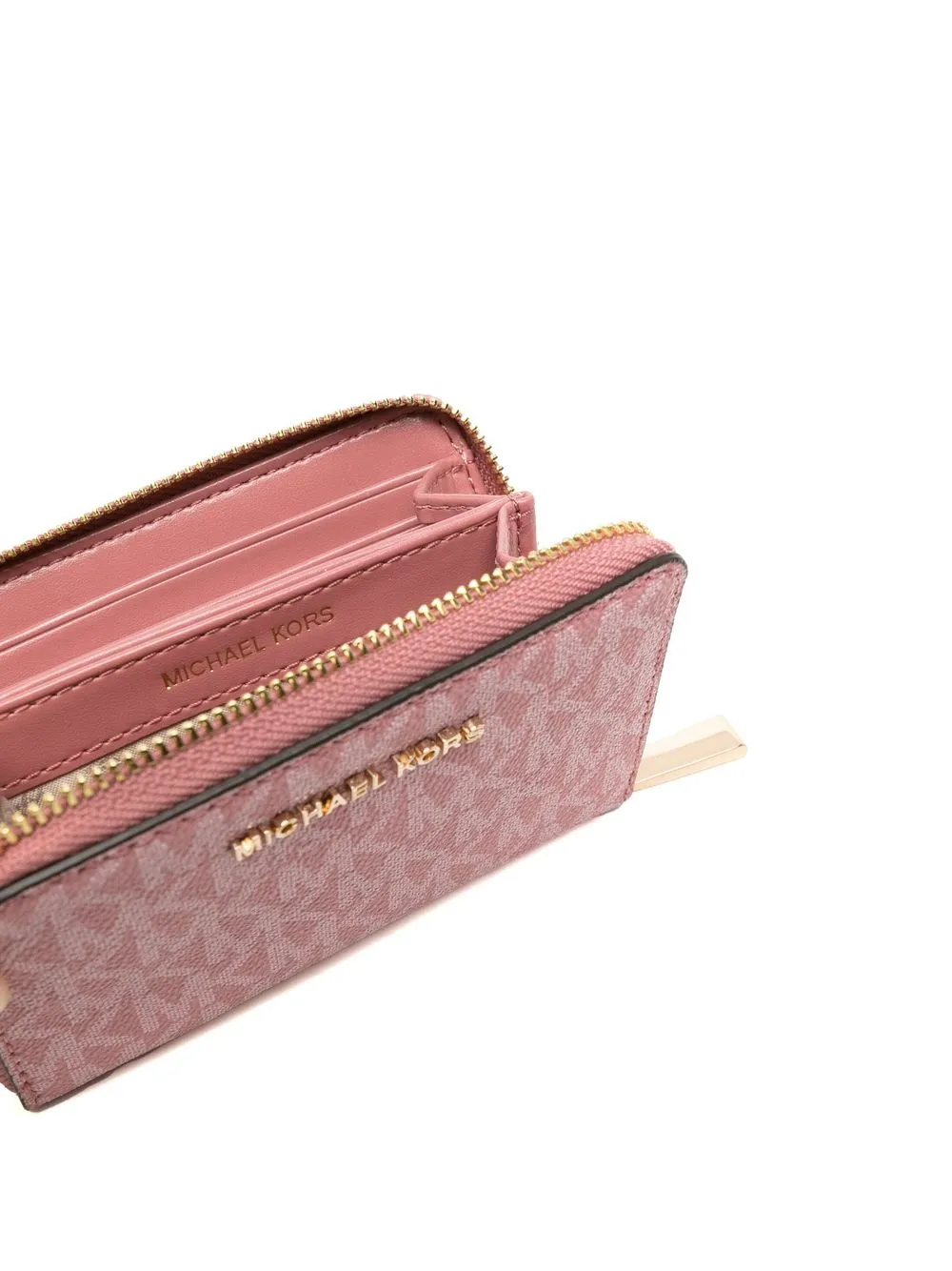 Michael Michael Kors Small Jet Set Monogram Wallet In Pink ModeSens