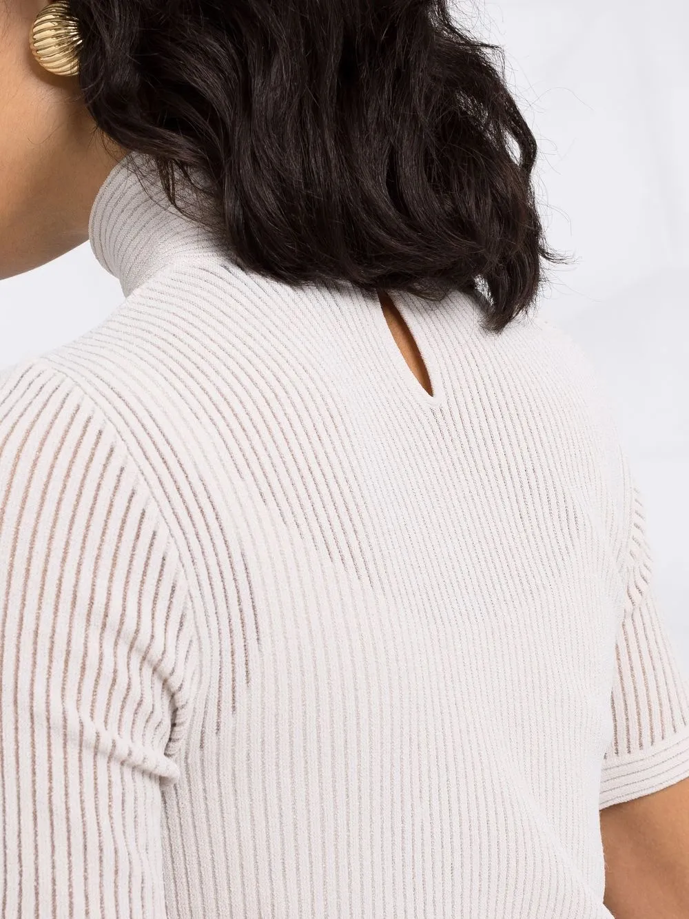  Fendi Gestricktes Cropped Top   Nude 