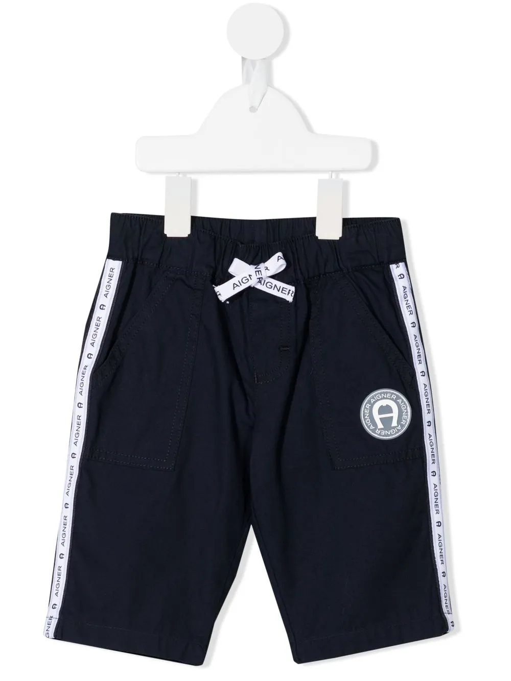 Aigner Babies' Logo-tape Cotton Shorts In Blue