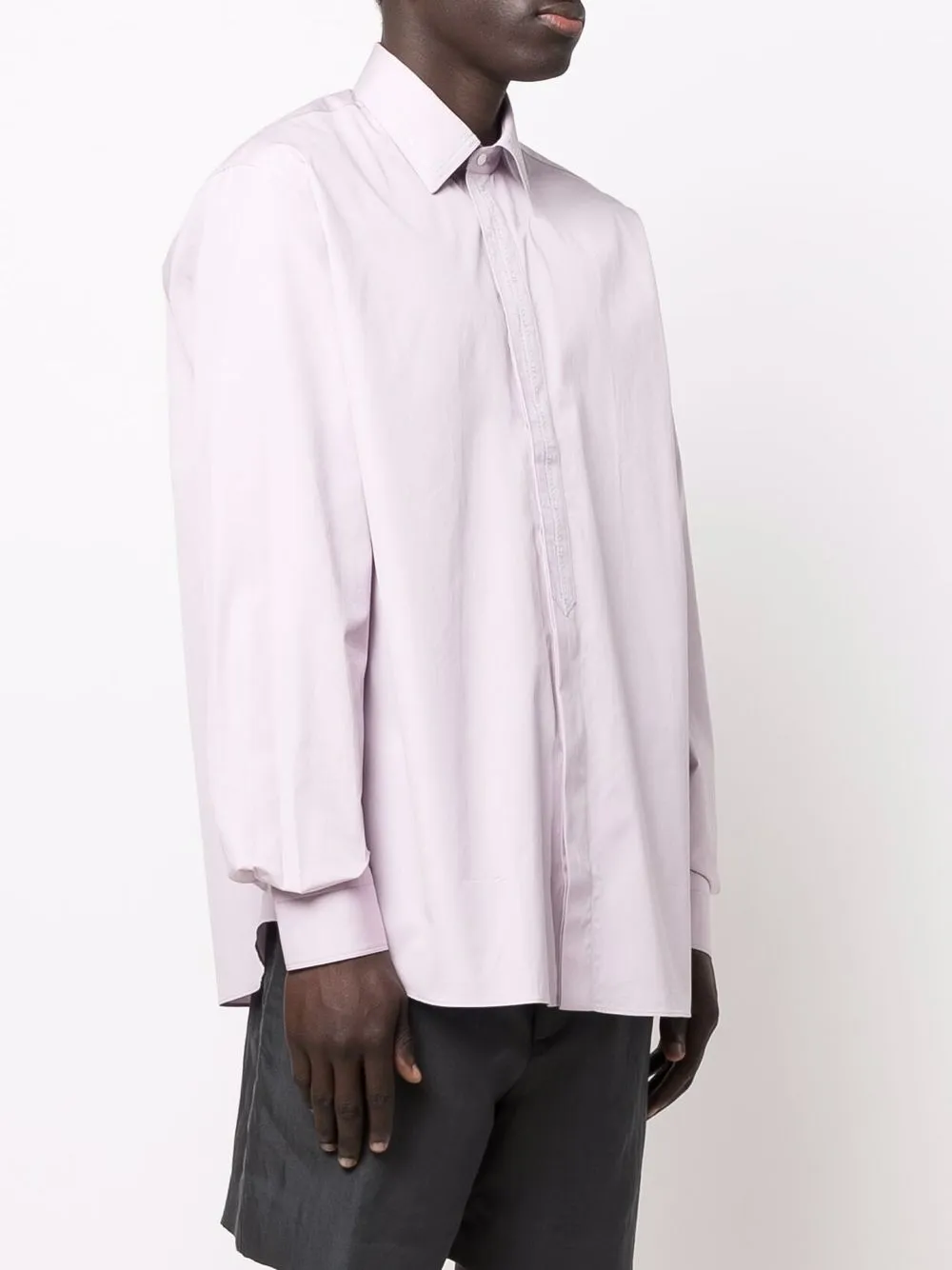 FENDI long-sleeved Cotton Shirt | Purple | FARFETCH