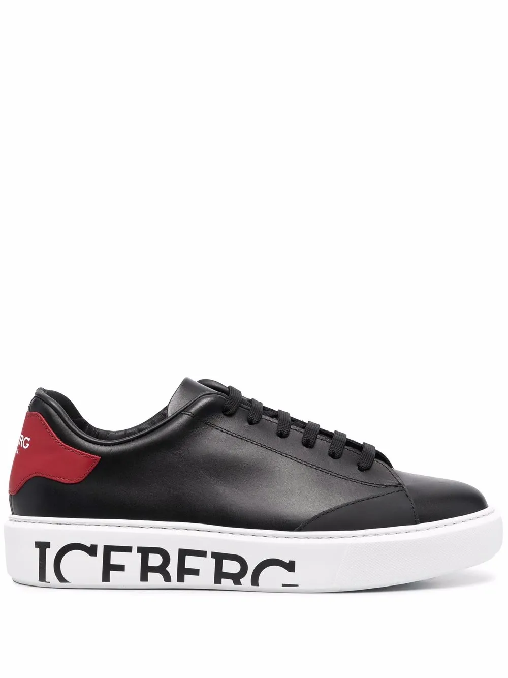 logo-print low-top leather sneakers