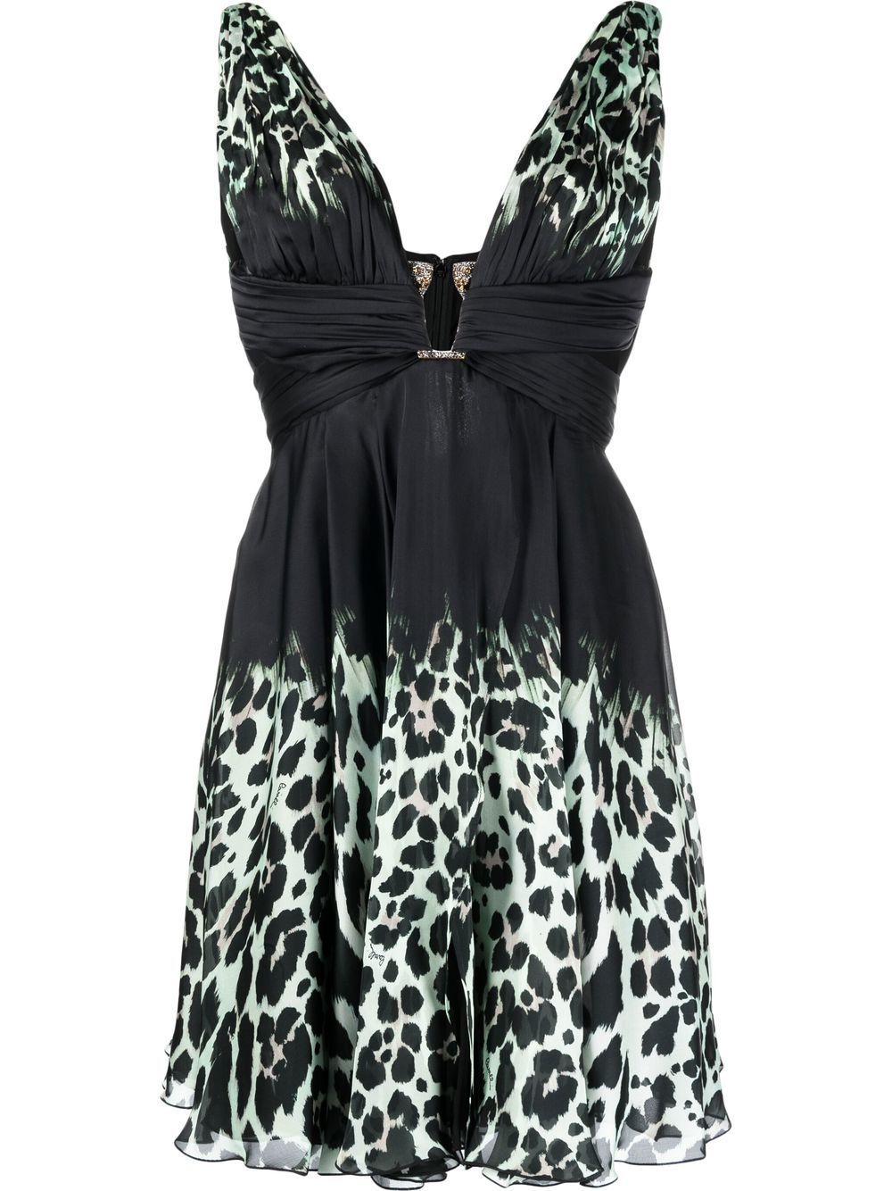 gradient-effect leopard-print dress