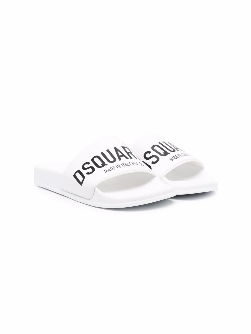 

Dsquared2 Kids TEEN logo-print open-toe slides - White