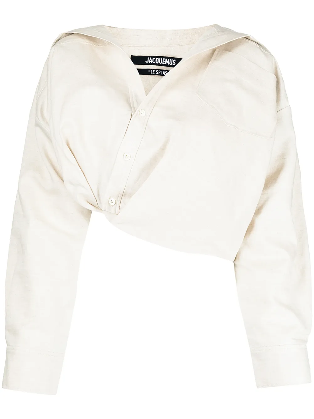 

Jacquemus camisa asimétrica drapeada - Blanco