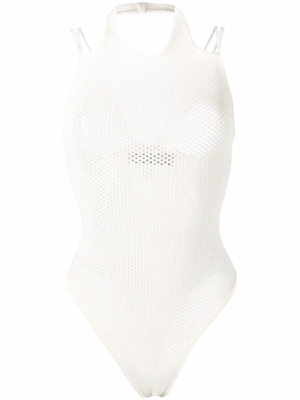 ANDREĀDAMO mesh panelled swimsuit | White | Image 1