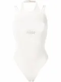 ANDREĀDAMO mesh panelled swimsuit - White