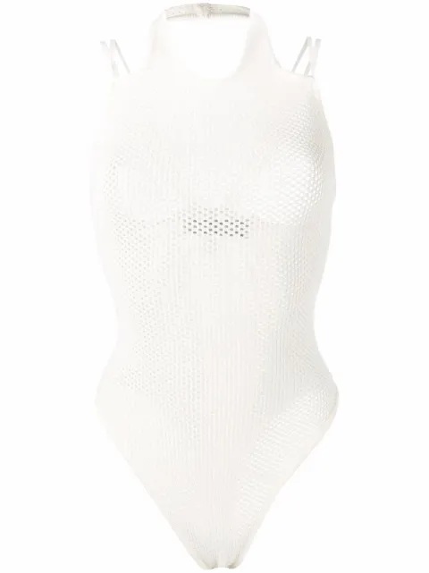 ANDREĀDAMO mesh panelled swimsuit