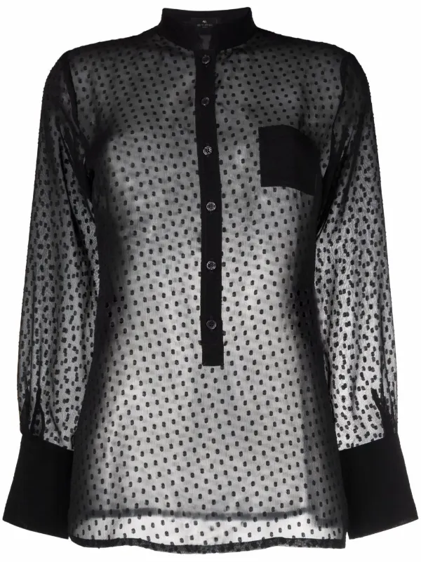 ETRO semi-sheer polka-dot Silk Blouse 