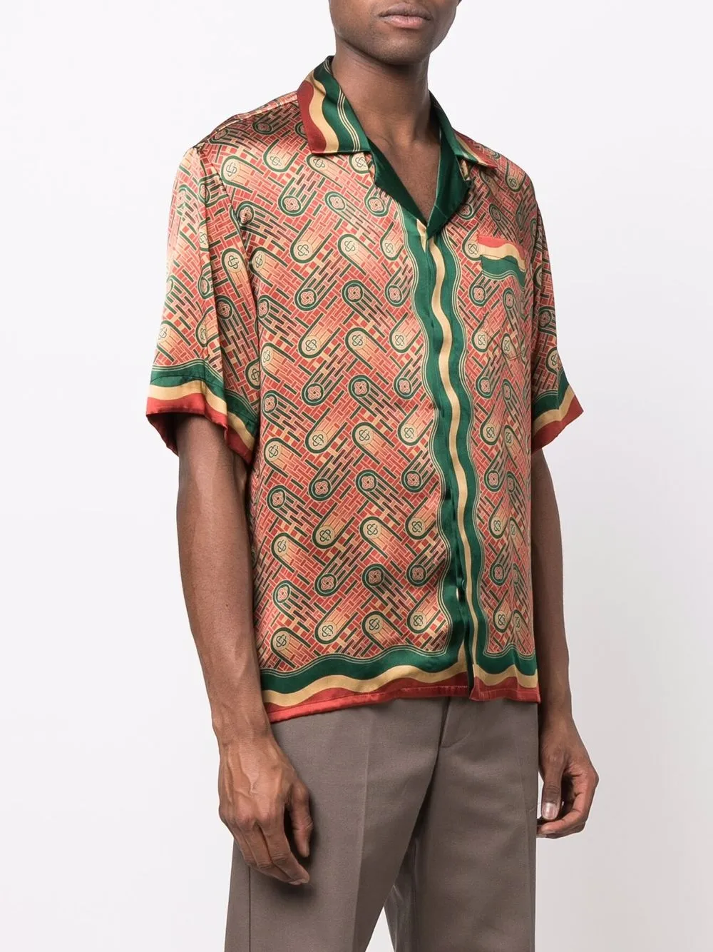 short-sleeved silk shirt