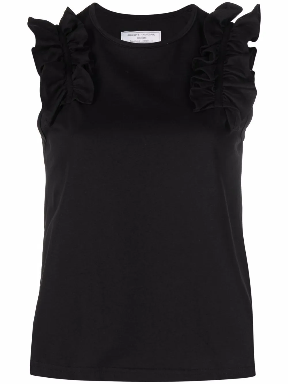 

Société Anonyme ruffled cotton tank top - Black