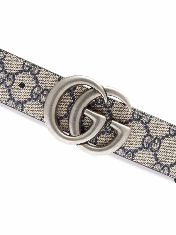 GG Marmont reversible belt in blue and dark blue Supreme