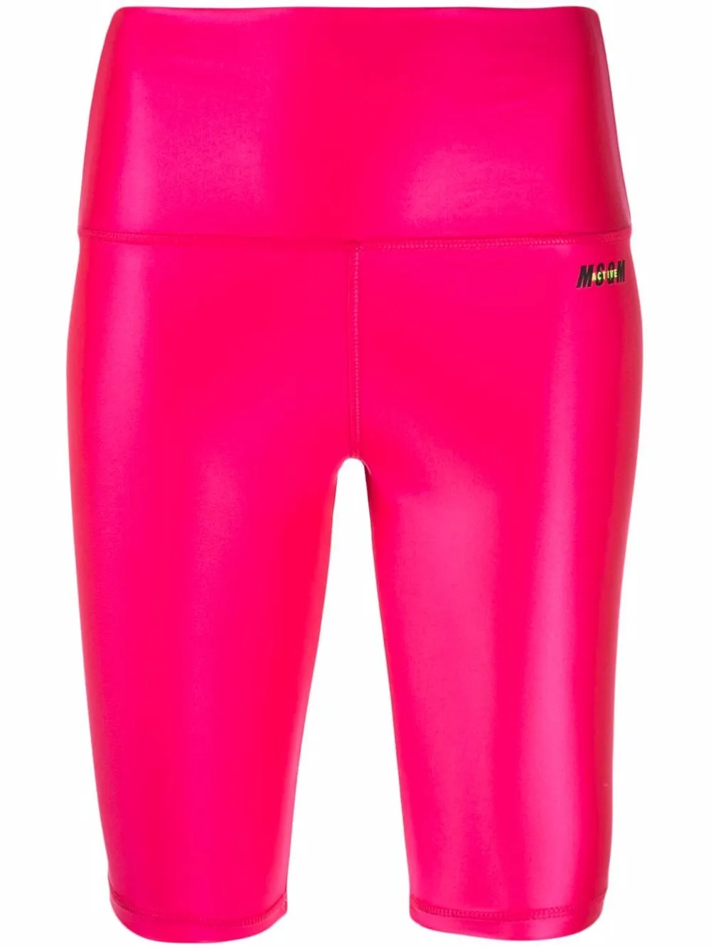 

MSGM shorts de ciclismo con logo estampado - Rosado